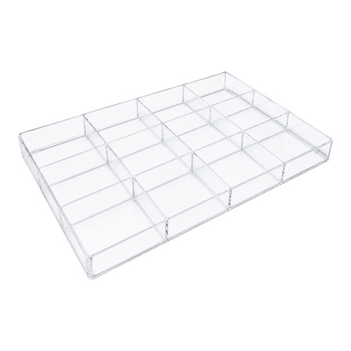 Clear Acrylic 12 Compartment Jewellery Nail Art Storage Box with Lid