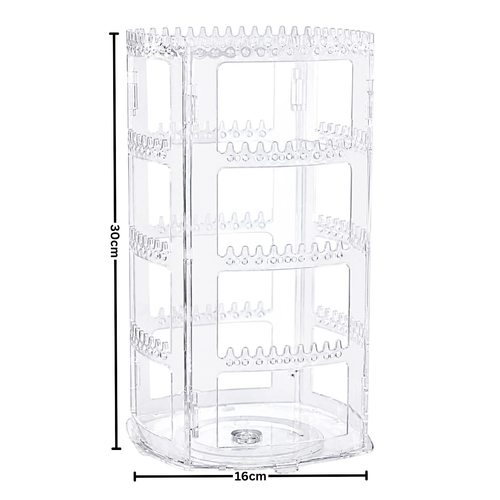 360 Rotating Clear Acrylic Earring Holder 4 Tier Jewellery Display Stand
