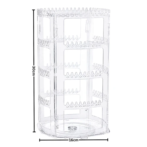 360 Rotating Clear Acrylic Earring Holder 4 Tier Jewellery Display Stand