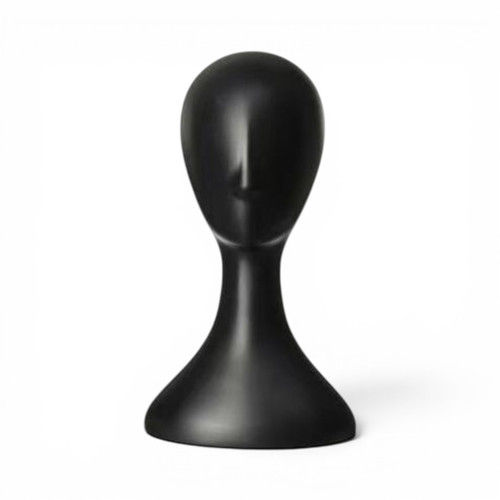 Black Plastic Female Mannequin Head Display Stand for Wigs, Hats