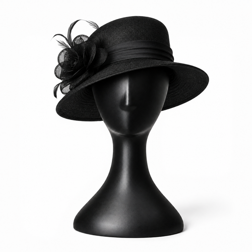Black Plastic Female Mannequin Head Display Stand for Wigs, Hats