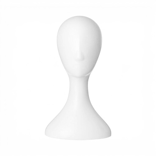White Plastic Female Mannequin Head Display Stand for Wigs, Hats