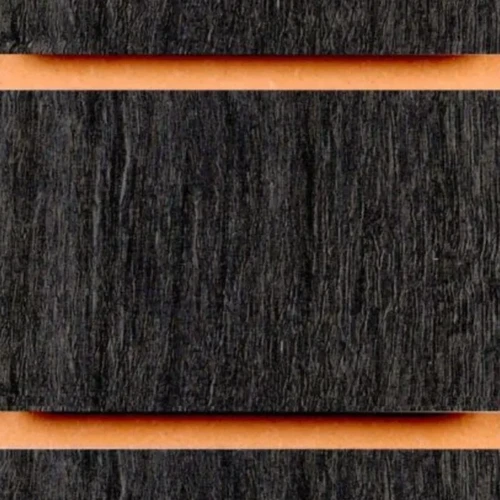 Jet Oak Slatwall Panels, close product view against a dark background