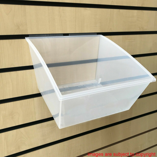 Heavy Duty Pop Box for Slatwall – White Plastic Storage Bin