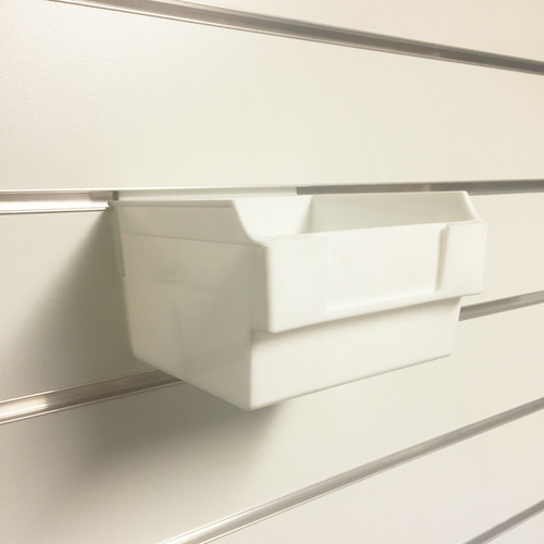 Compact Slatwall Storage Box – 145mm Plastic Shelf Bin