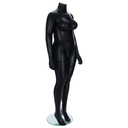 Female Fuller Figure Mannequin – No Head – Black Finish