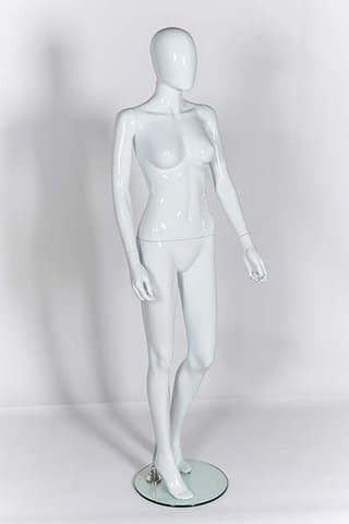 Female Mannequin – Egg Head – Gloss White – Pose 2