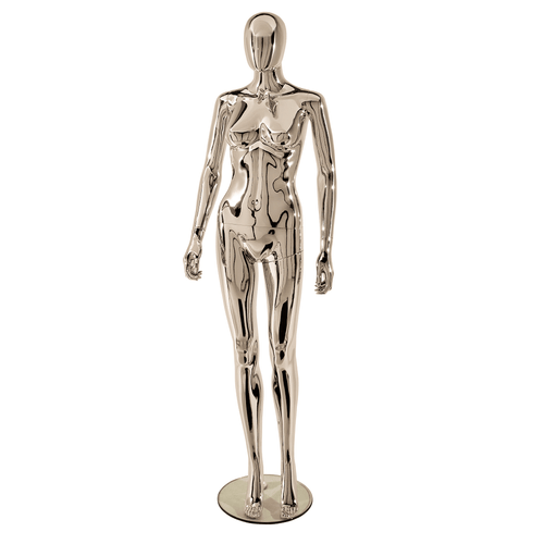 Female Mannequin – Egg Head – Chrome