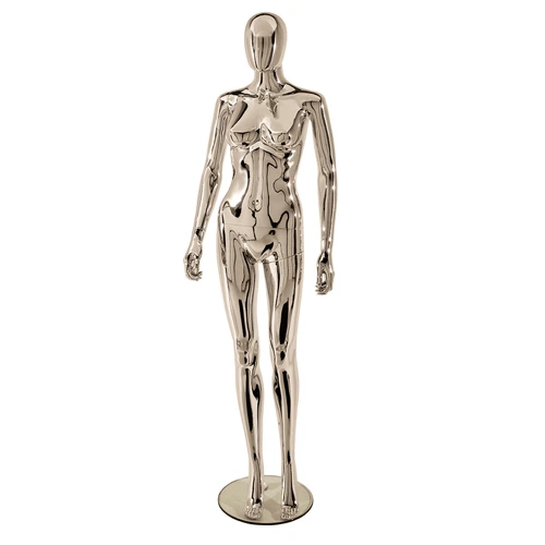 Female Mannequin – Egg Head – Chrome