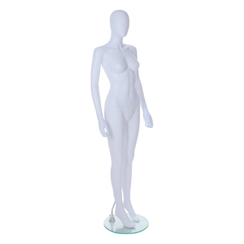Female Mannequin – Egg Head – Gloss White – Pose 1