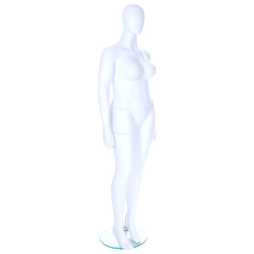 Female Fuller Figure Mannequin – Egg Head – White Finish