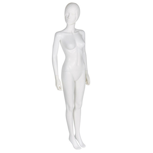 Female Mannequin with Moulded Head – Matt White