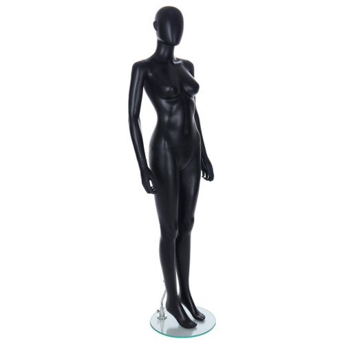 Female Mannequin – Egg Head with Ears – Black Finish