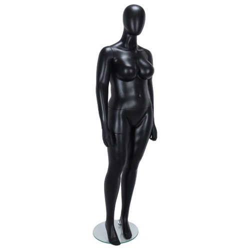 Female Fuller Figure Mannequin – Egg Head – Black Finish