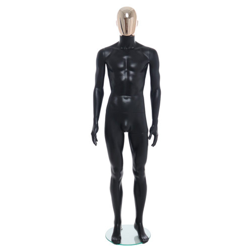Male Mannequin – Black Finish with Rose Gold Head
