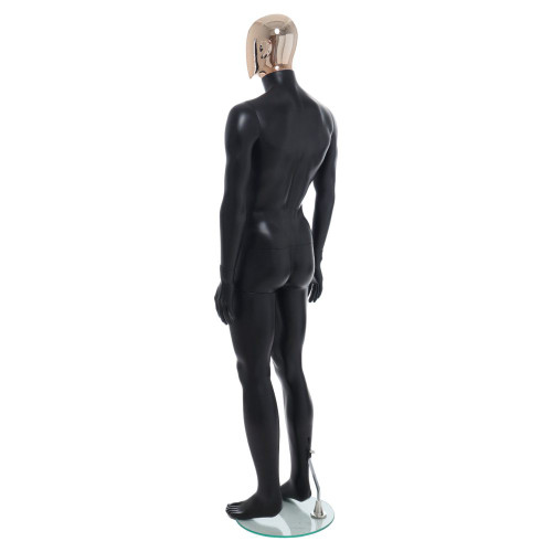 Male Mannequin – Black Finish with Rose Gold Head