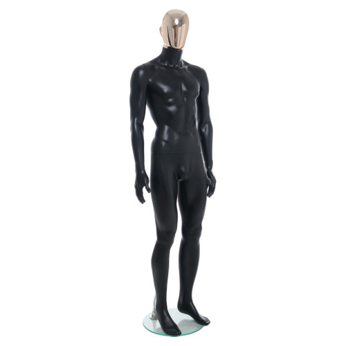 Male Mannequin – Black Finish with Rose Gold Head