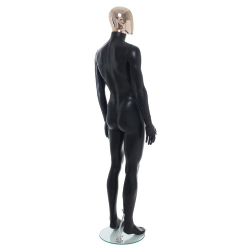 Male Mannequin – Black Finish with Rose Gold Head