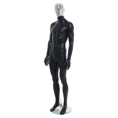 Male Mannequin – Black Finish with Gold Head