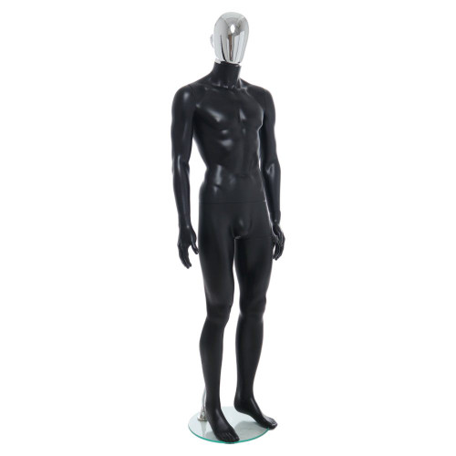 Male Mannequin – Black Finish with Gold Head