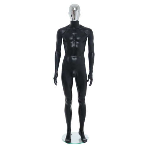 Male Mannequin – Black Finish with Gold Head