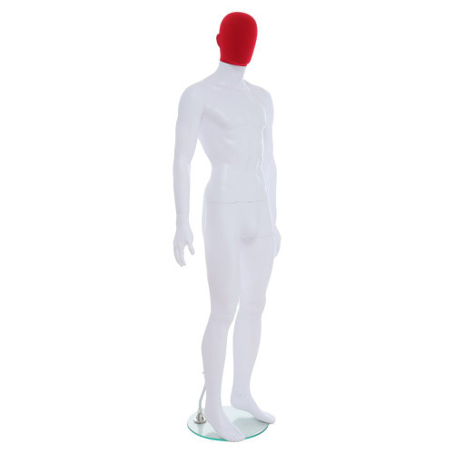 Male Full Body Mannequin Abstract – Gloss White – Pose 1