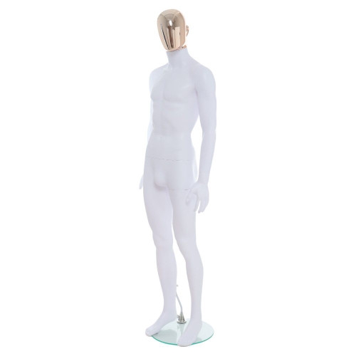 Male Mannequin – Black Finish with Chrome Head