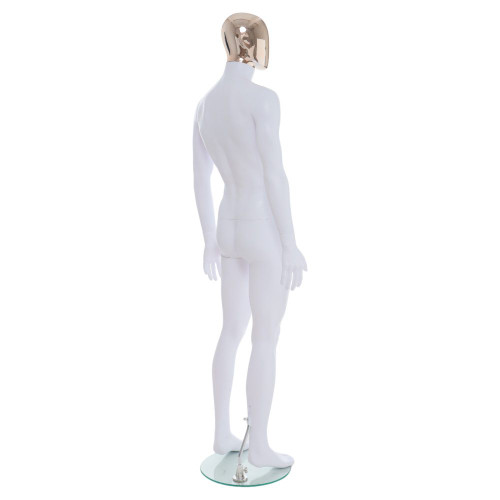 Male Mannequin – Black Finish with Chrome Head