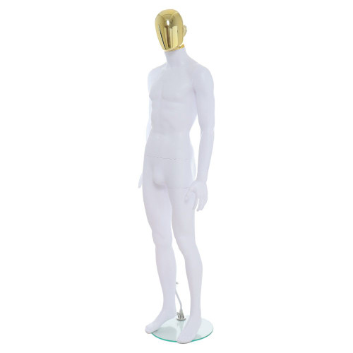 GAM352 Male Mannequin – Abstract – Gloss Pewter