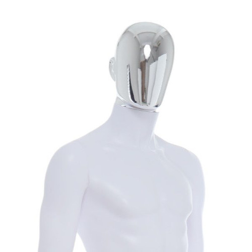 Male Full Body Mannequin Abstract – Gloss White – Pose 2