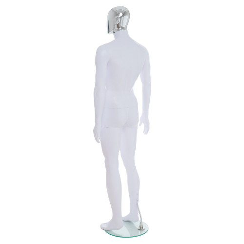 Male Full Body Mannequin Abstract – Gloss White – Pose 2