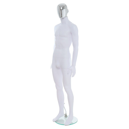 Male Full Body Mannequin Abstract – Gloss White – Pose 2