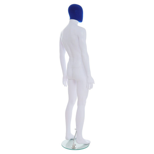 Male Mannequin – Black Finish with Blue Pile Head