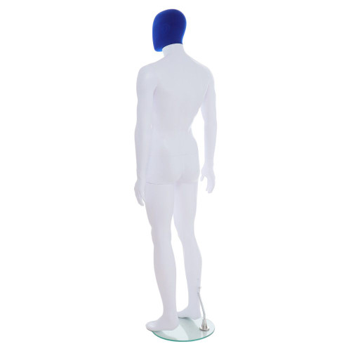 Male Mannequin – Black Finish with Blue Pile Head