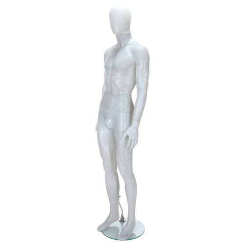 GAM351 Male Mannequin – Abstract – Gloss Silver