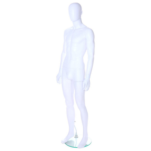 Male Mannequin – White Finish with Red Pile Head