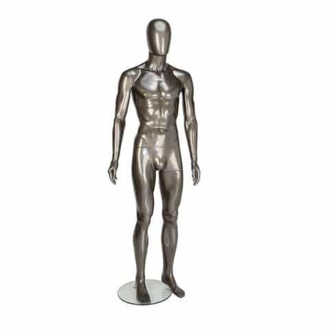 GEM341 Male Mannequin – Egg Head – Matt Grey