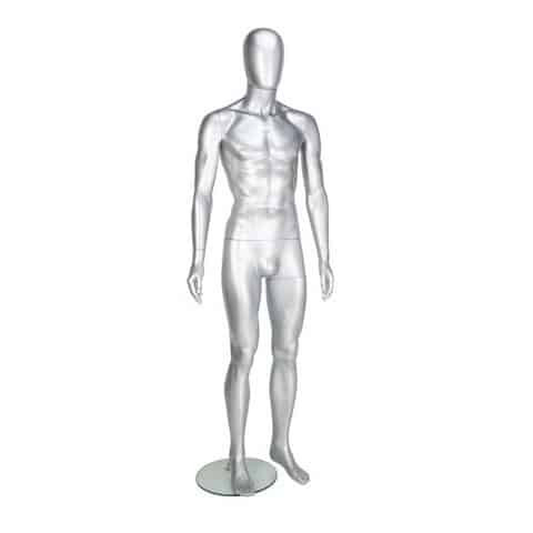 Male Mannequin – Egg Head – Chrome