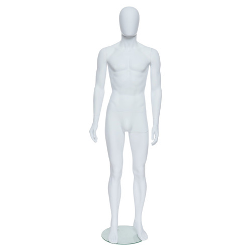 Male Full Body Mannequin Egg Head – Gloss Black