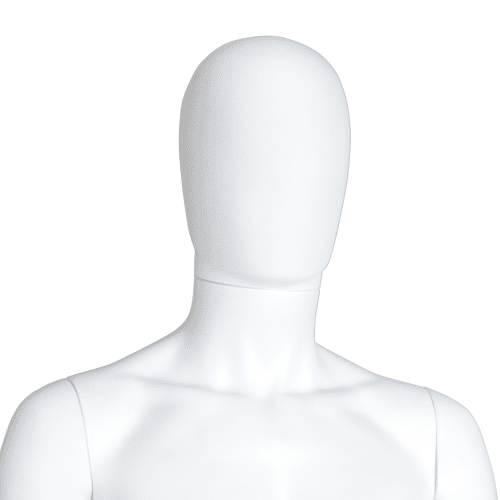 Male Full Body Mannequin Egg Head – Gloss Black