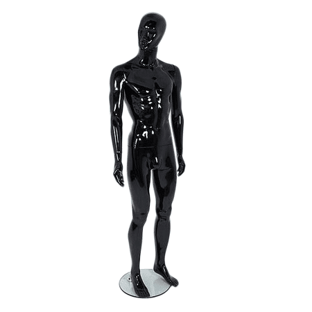 Male Seated Mannequin – Egg Head – Black Finish