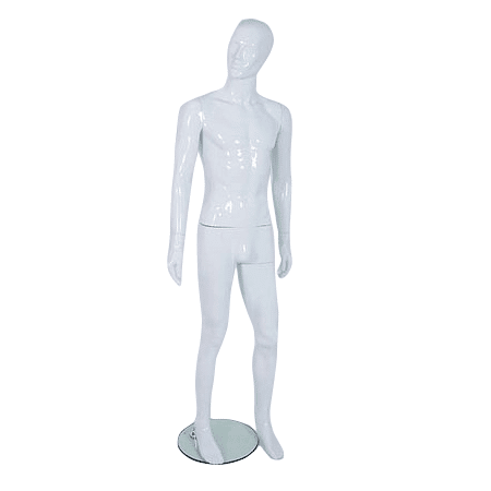 Male Full Body Mannequin No Head – Matt White – Pose 1