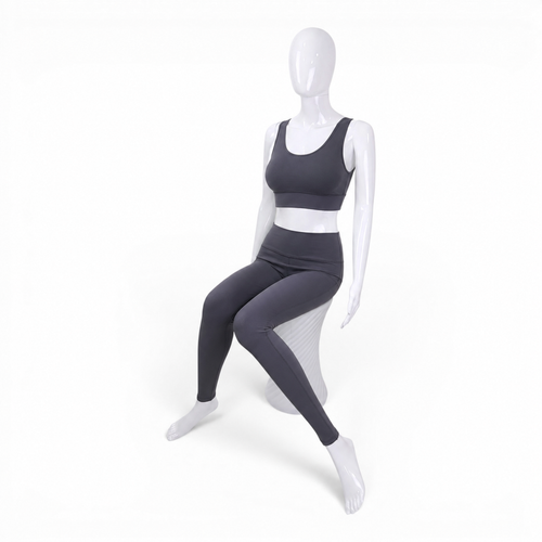 White Seated Female Mannequin with 45cm Stool and Movable Arms