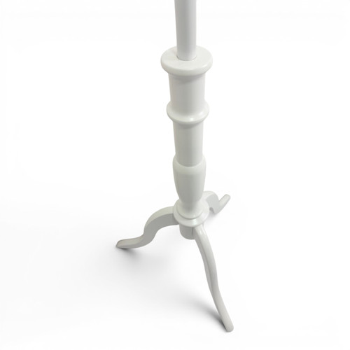 White Female Mannequin Torso with White Wooden Tripod Stand