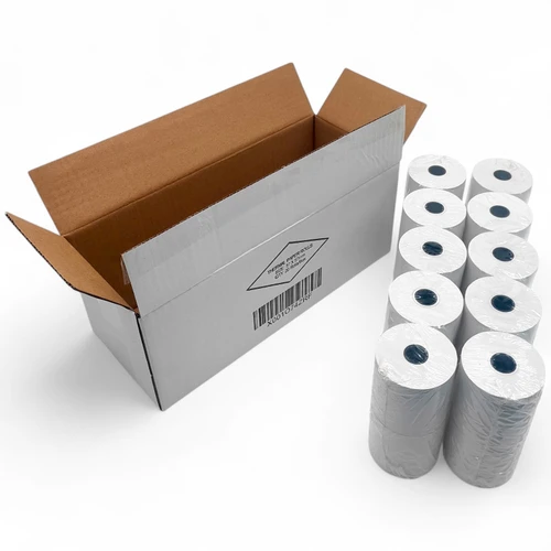 57x57mm Thermal Till Roll Paper, close product view on a white background, tight, centred square layout