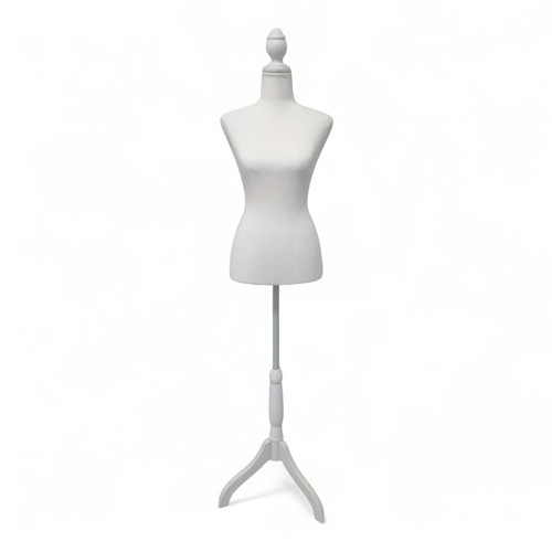 White Female Mannequin Torso – Tripod Stand, Adjustable Height, Light Weight
