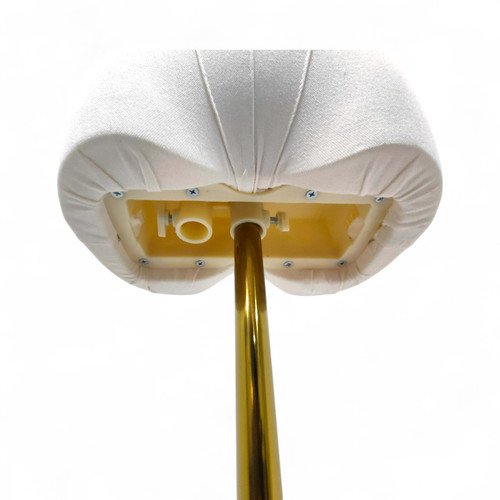 Luxury Female Dress Form with Wood Arms–Gold Stand, Adjustable, Tailor Mannequin