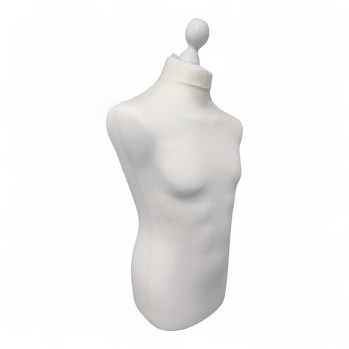 Male Tailors Mannequin Bust – Adjustable Dress Form, White Wood Base, UK Size 40