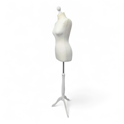Female Tailors Mannequin Size 10/12 – Dressmakers Dummy with White Tripod Stand
