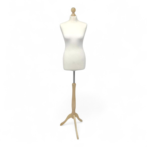 Female Tailors Mannequin Size 10/12–Dressmakers Dummy with Maple Tripod Stand